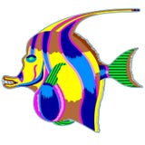 Monster fish with a large fin vector illustration Monster fish with a large fin vector illustration