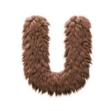 Monsterbuchstabe U - Haupt-Guss 3d Halloween - Grausigkeits-, Yeti- oder sasquatchkonzept lizenzfreie abbildung Monsterbuchstabe U - Haupt-Guss 3d Halloween - Grausigkeits-, Yeti- oder sasquatchkonzept lizenzfreie abbildung
