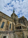 Mont Saint-Michel Normandie, nordliga Frankrike Sommar 2019 arkivfoton Mont Saint-Michel Normandie, nordliga Frankrike Sommar 2019 arkivfoton