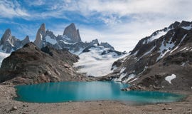 Montagne et Laguna de los Tres, Patagonia de Fitz Roy images stock Montagne et Laguna de los Tres, Patagonia de Fitz Roy images stock