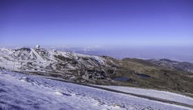 Montagne Sierra Nevada con i laghi, satellite, Andalusia, Spagna immagine stock libera da diritti Montagne Sierra Nevada con i laghi, satellite, Andalusia, Spagna immagine stock libera da diritti