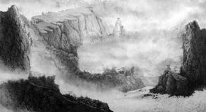 Montanhas e cachoeira chinesas ilustração do vetor Montanhas e cachoeira chinesas ilustração do vetor