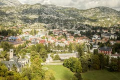 Montenegro Panorama miasteczko Cetinje fotografia stock Montenegro Panorama miasteczko Cetinje fotografia stock