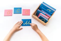 Montessori Material Letter Flat Lay Royalty Free Stock Photos