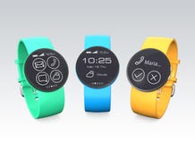 Montres de Smart avec les bandes de montre colorées illustration stock Montres de Smart avec les bandes de montre colorées illustration stock