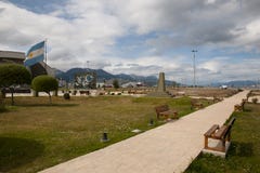 Monument aan Malvinas Eilandenslag - Ushuaia - Argentinië royalty-vrije stock fotografie Monument aan Malvinas Eilandenslag - Ushuaia - Argentinië royalty-vrije stock fotografie