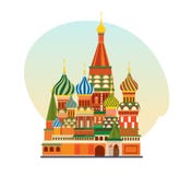 Monument de l'architecture russe, église orthodoxe de St Basil Blessed illustration stock Monument de l'architecture russe, église orthodoxe de St Basil Blessed illustration stock
