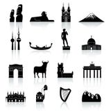 Monumentos del mundo y sistema del icono de la cultura ilustración del vector Monumentos del mundo y sistema del icono de la cultura ilustración del vector