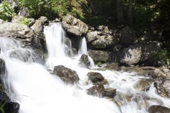 Mooi Behang van waterval, stroom van de stroom de snelle melk Rotsachtige de bergrivier van Abchazië in de boswatervalzuivelfabri stock foto Mooi Behang van waterval, stroom van de stroom de snelle melk Rotsachtige de bergrivier van Abchazië in de boswatervalzuivelfabri stock foto