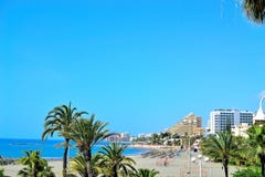mooi overzees strand in Benalmadena, Costa del Sol stock foto's mooi overzees strand in Benalmadena, Costa del Sol stock foto's