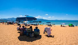 Mooi strand in Meer Tahoe, Californië stock fotografie Mooi strand in Meer Tahoe, Californië stock fotografie