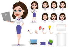 Mooie bedrijfsvrouwenreeks Onderneemster in formele slijtage const royalty-vrije illustratie Mooie bedrijfsvrouwenreeks Onderneemster in formele slijtage const royalty-vrije illustratie