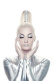 Mooie cybervrouw royalty-vrije stock afbeeldingen Mooie cybervrouw royalty-vrije stock afbeeldingen