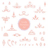 Mooie Elementenreeks, ornamentdecor - vrouwelijke elegante bloemenstijl stock illustratie Mooie Elementenreeks, ornamentdecor - vrouwelijke elegante bloemenstijl stock illustratie