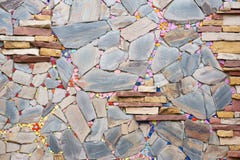 Mooie multicolored stenenmuur royalty-vrije stock afbeelding Mooie multicolored stenenmuur royalty-vrije stock afbeelding