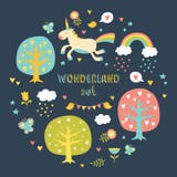Mooie vectordieinzameling met leuke eenhoorns wordt geplaatst stock illustratie Mooie vectordieinzameling met leuke eenhoorns wordt geplaatst stock illustratie