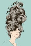 Mooie vrouw met funky gedetailleerd haar royalty-vrije illustratie Mooie vrouw met funky gedetailleerd haar royalty-vrije illustratie