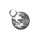 Moon och jord stock illustrationer Moon och jord stock illustrationer
