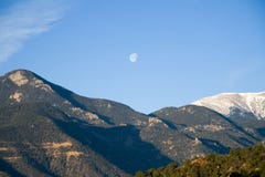 Moon Over The Rockies Stock Photos Moon Over The Rockies Stock Photos