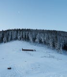 The moon over the winter forest stock photography The moon over the winter forest stock photography
