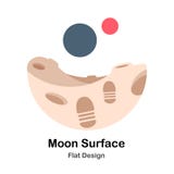 Moon Surface Flat Illustration royalty free illustration Moon Surface Flat Illustration royalty free illustration