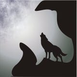 Moon and wolf