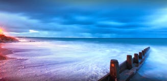 Moonlight Lit Beach Landscape Royalty Free Stock Image Moonlight Lit Beach Landscape Royalty Free Stock Image