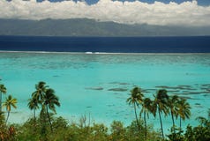 Moorea laguna i Tahiti wyspa. Francuski Polynesia Fotografia Royalty Free