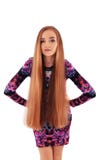 Morena com cabelo reto muito longo O conceito do estilo de vida, fotografia de stock Morena com cabelo reto muito longo O conceito do estilo de vida, fotografia de stock