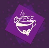 Morgonkopp kaffe på färgbakgrund Illustration för tappningstilvektor stock illustrationer Morgonkopp kaffe på färgbakgrund Illustration för tappningstilvektor stock illustrationer