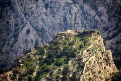 Morning Lighted Top Mountain Fortress. Montenegro. Stock Photos Morning Lighted Top Mountain Fortress. Montenegro. Stock Photos
