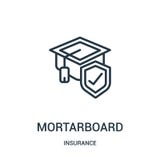 mortarboard icon vector from insurance collection. Thin line mortarboard outline icon vector illustration. Linear symbol royalty free illustration mortarboard icon vector from insurance collection. Thin line mortarboard outline icon vector illustration. Linear symbol royalty free illustration
