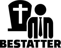 Mortician εικονίδιο με το γερμανικό τίτλο εργασίας Στοκ Φωτογραφία Mortician εικονίδιο με το γερμανικό τίτλο εργασίας Στοκ Φωτογραφία