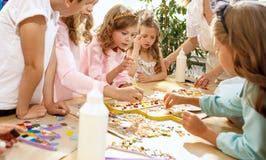 Mosaic puzzle art for kids, children`s creative game. Royalty Free Stock Photography Mosaic puzzle art for kids, children`s creative game. Royalty Free Stock Photography