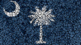 Mosaic Tiles Painting of South Carolina Flag stock photo Mosaic Tiles Painting of South Carolina Flag stock photo