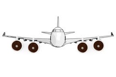 Mosca en nuevo concepto del día Aeroplano moderno con las tazas de café como jet libre illustration Mosca en nuevo concepto del día Aeroplano moderno con las tazas de café como jet libre illustration