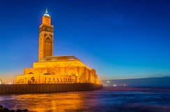 Moschee Hassan-II in Casablanca, Marokko stockbild Moschee Hassan-II in Casablanca, Marokko stockbild