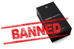 MOSCOU, F?D?RATION DE RUSSIE - 24 mai 2019 : Apr?s administration d'atout ajoutez Huawei ? une liste noire commerciale, Google a photo libre de droits MOSCOU, F?D?RATION DE RUSSIE - 24 mai 2019 : Apr?s administration d'atout ajoutez Huawei ? une liste noire commerciale, Google a photo libre de droits