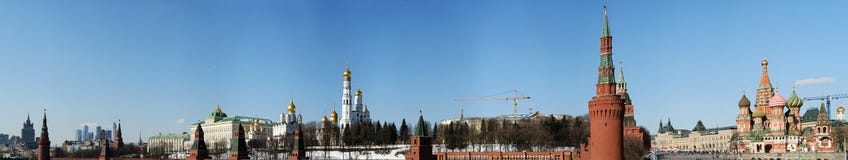 Moscow Kremlin On A Sunny Winter Day (panorama), Russia Stock Photos