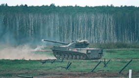 Moscow Region, Russia - August 25, 2017. Super slow motion shot of a new Russian army Sprut SD self-propelled artillery stock video footage Moscow Region, Russia - August 25, 2017. Super slow motion shot of a new Russian army Sprut SD self-propelled artillery stock video footage