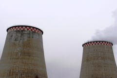 Moscow, Russia, 2018: Combined heat and power plant / Thermal power plant / Cooling towers stock photos Moscow, Russia, 2018: Combined heat and power plant / Thermal power plant / Cooling towers stock photos