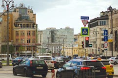 Cars driving on the streets of Moscow. royalty free stock photography Cars driving on the streets of Moscow. royalty free stock photography