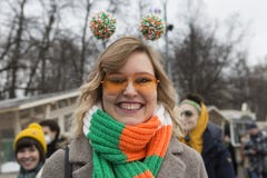 Moscow, Russia, Saint Patrick`s Day Saint Patrick`s Day In 2019. Royalty Free Stock Photos Moscow, Russia, Saint Patrick`s Day Saint Patrick`s Day In 2019. Royalty Free Stock Photos