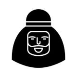Moslimmensenpictogram, vectorillustratie, zwart teken op geïsoleerde achtergrond stock illustratie Moslimmensenpictogram, vectorillustratie, zwart teken op geïsoleerde achtergrond stock illustratie