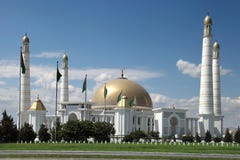 Mosque in native village of first president of Turkmenistan Niyazov. Hi was brought here. Turkmenistan. royalty free stock images Mosque in native village of first president of Turkmenistan Niyazov. Hi was brought here. Turkmenistan. royalty free stock images