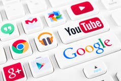 Most popular logotypes of Google applications royalty free stock photos Most popular logotypes of Google applications royalty free stock photos