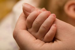 Mother And Baby Hands Stock Photo