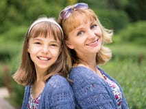 Mother And Daughter At Park Royalty Free Stock Photography