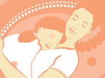 Mother And Daughter To Sleep Stock Photography