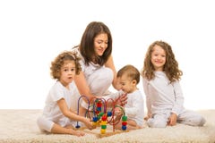 Mother And Kids Playing Home Royalty Free Stock Photo
